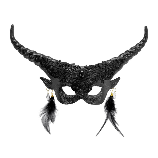 Maschera occhi Halloween Diavolo Nero