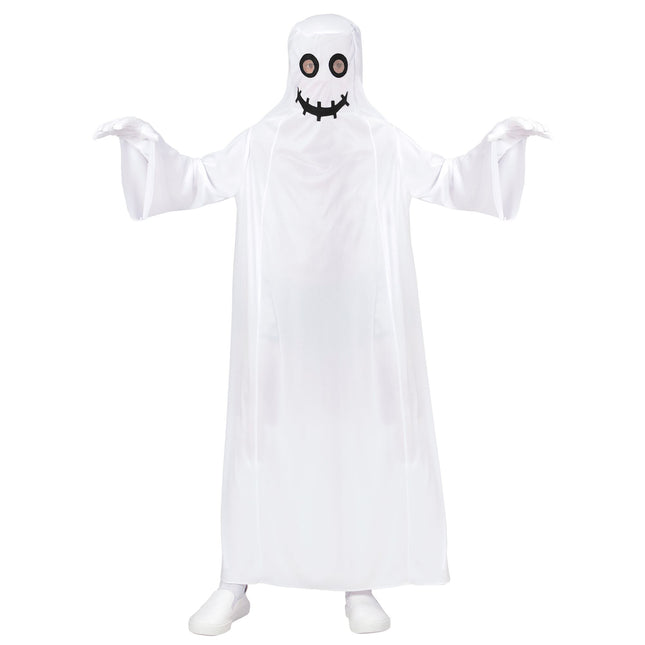 Costume di Halloween bianco da bambino con mantello da fantasma