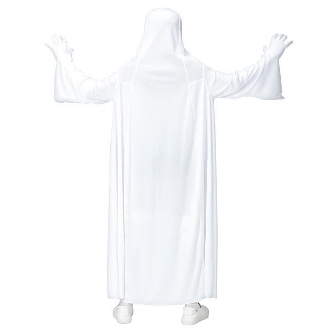 Costume di Halloween bianco da bambino con mantello da fantasma