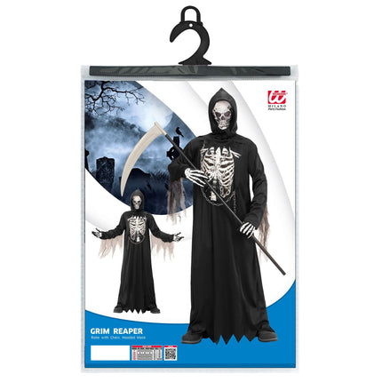 Costume di Halloween da uomo Scheletro Mietitore