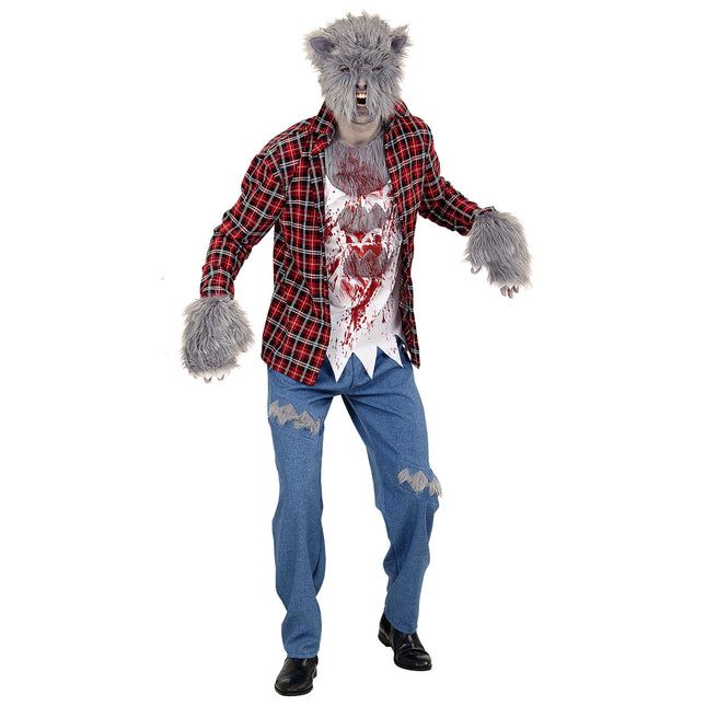 Costume Halloween Uomo Lupo Mannaro 5 pezzi