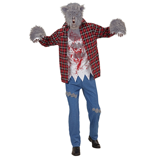Costume Halloween Uomo Lupo Mannaro 5 pezzi