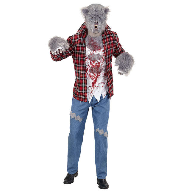 Costume Halloween Uomo Lupo Mannaro 5 pezzi