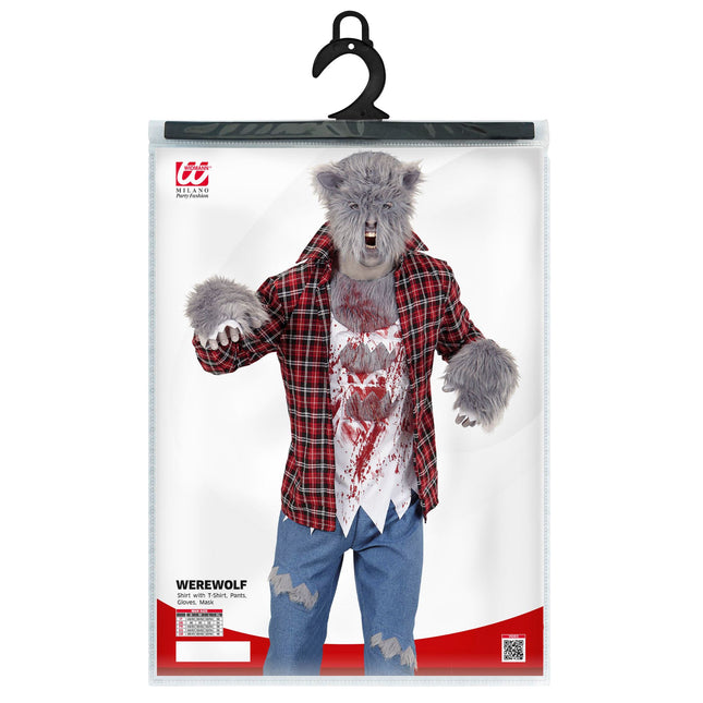 Costume Halloween Uomo Lupo Mannaro 5 pezzi