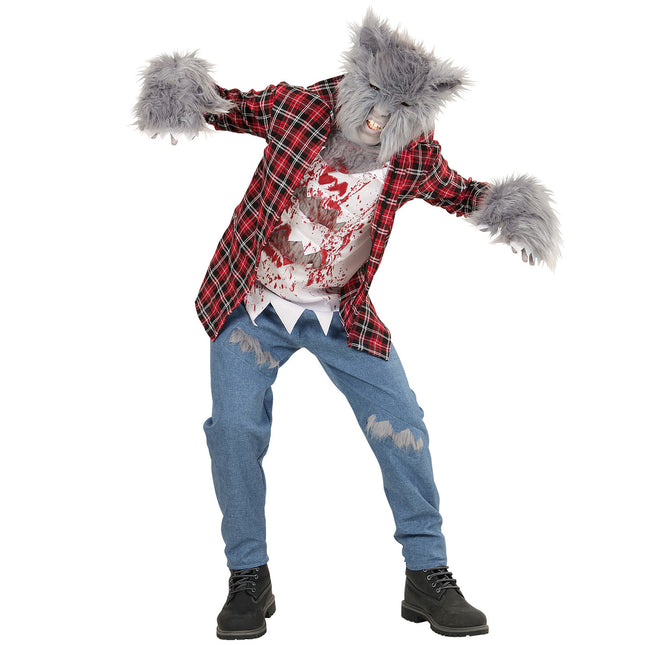 Costume di Halloween Rosso Blu Bambino Lupo Mannaro
