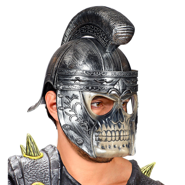 Casco di Halloween romano con teschio