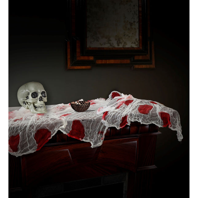 Tovaglia Halloween a rete con sangue 1,8m