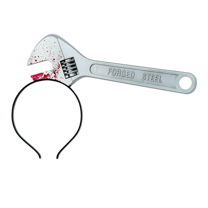 Fascia per capelli di Halloween con chiave inglese e sangue