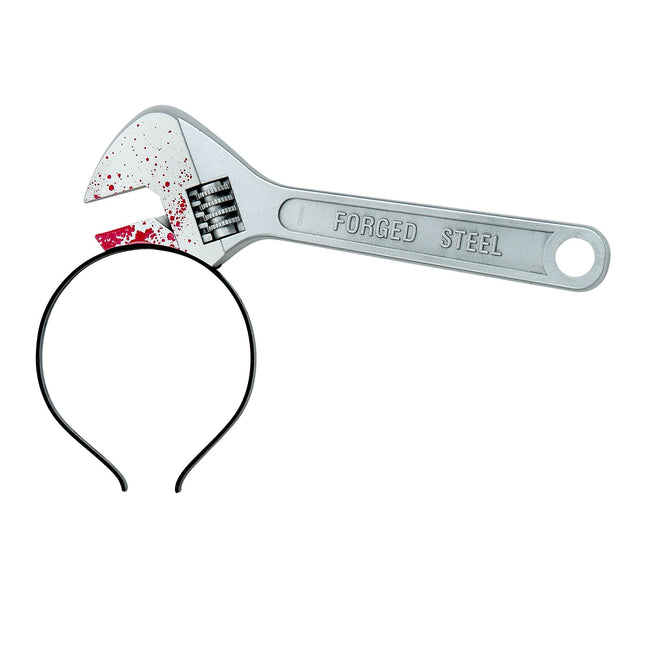 Fascia per capelli di Halloween con chiave inglese e sangue