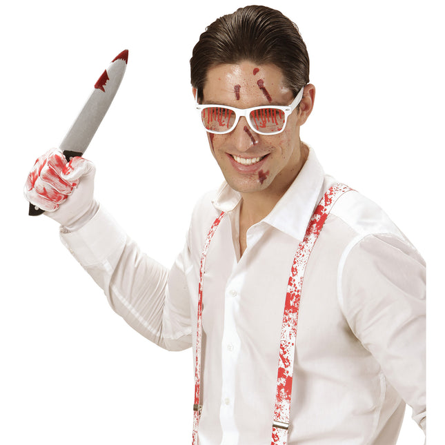 Coltello finto di Halloween insanguinato 30 cm