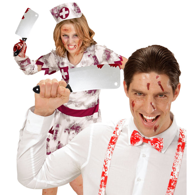 Coltello finto sangue di Halloween 30 cm