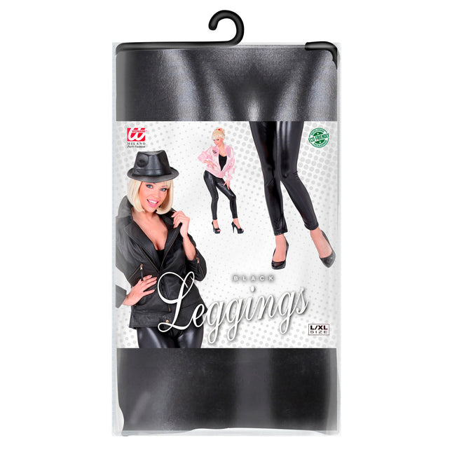 Leggings neri in finta pelle