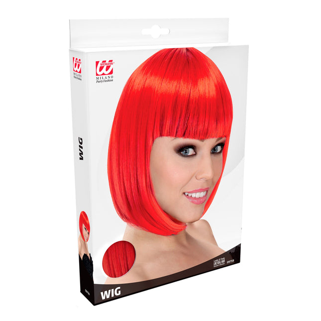 Parrucca rossa con frangia