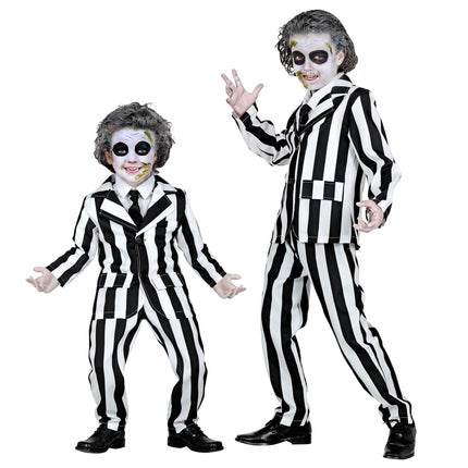 Costume di Halloween bianco nero da bambino fantasma