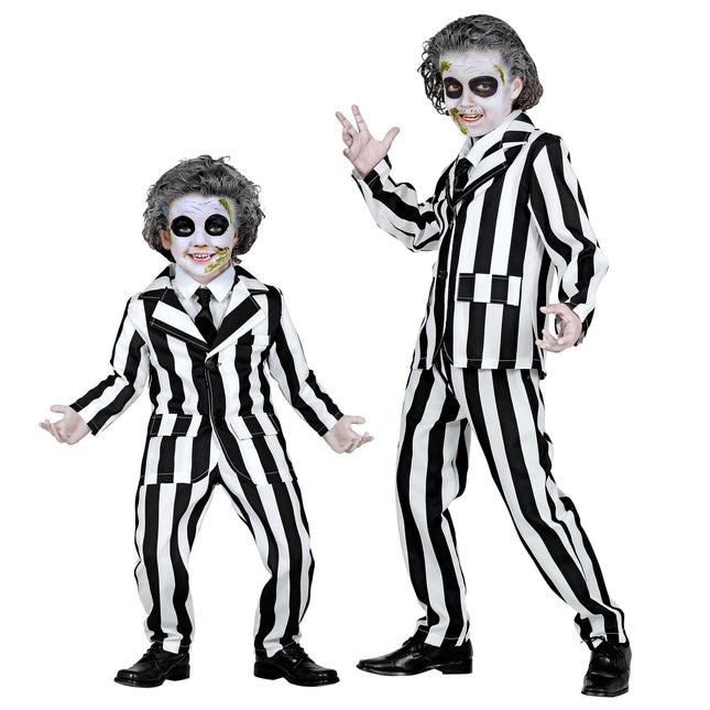Costume di Halloween bianco nero da bambino fantasma