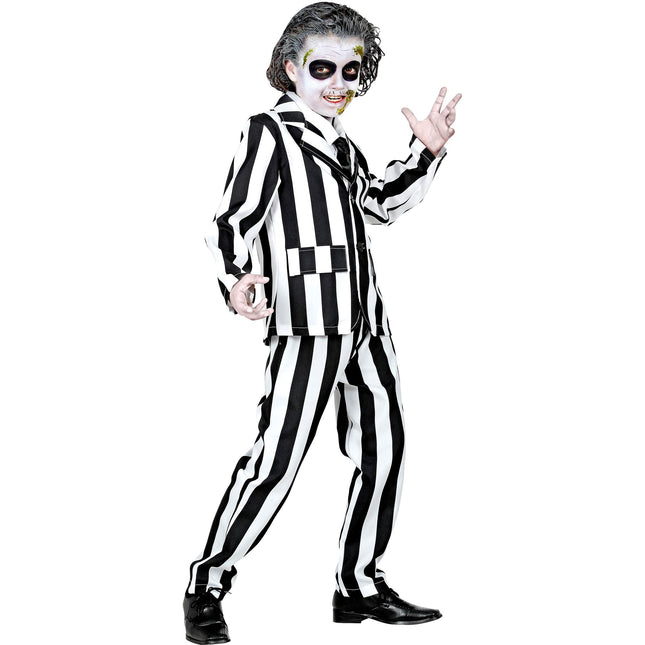 Costume di Halloween bianco nero da bambino fantasma
