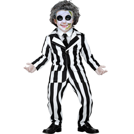Costume di Halloween bianco nero da bambino fantasma