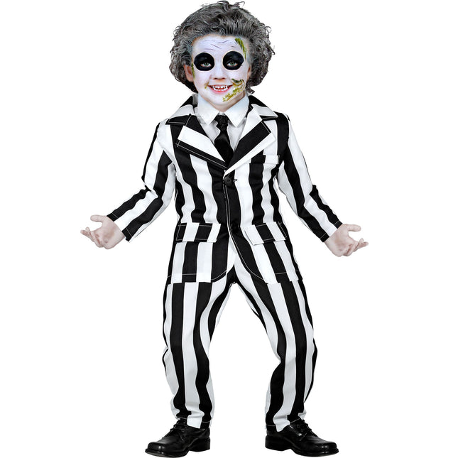 Costume di Halloween bianco nero da bambino fantasma