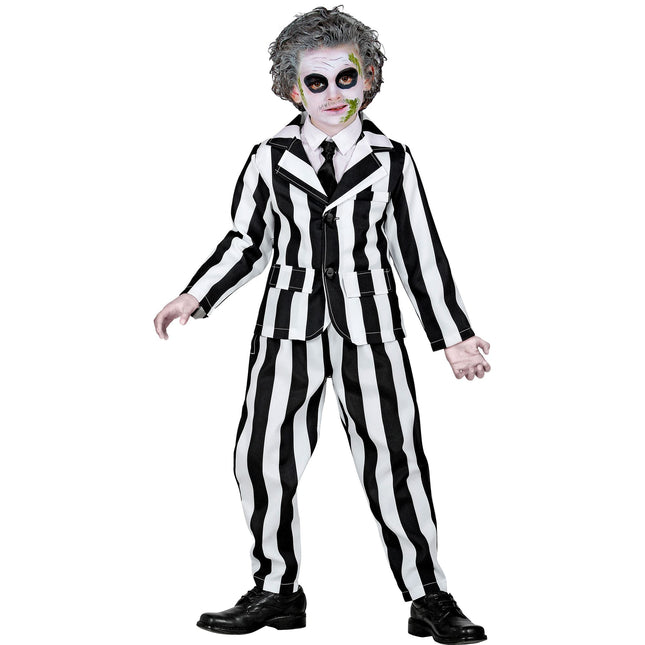Costume di Halloween bianco nero da bambino fantasma