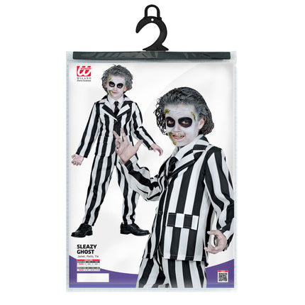 Costume di Halloween bianco nero da bambino fantasma