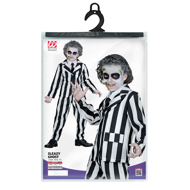 Costume di Halloween bianco nero da bambino fantasma