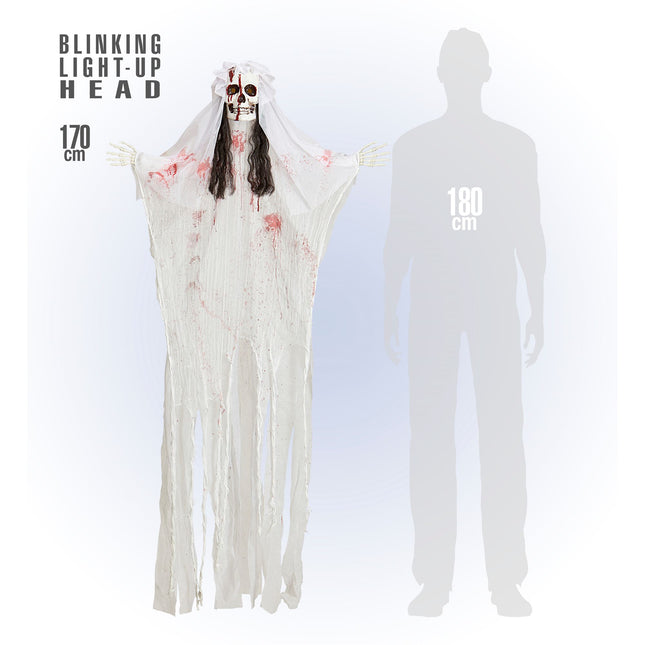 Bambola di Halloween Scheletro Sposa 1,7 m