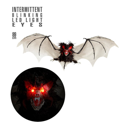 Pipistrello finto di Halloween con luce 89 cm