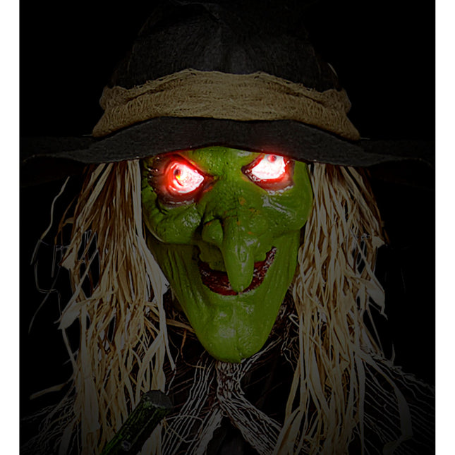 Decorazione appesa di Halloween Strega con luce e suono 2,4 m