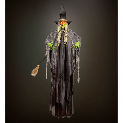 Decorazione appesa di Halloween Strega con luce e suono 2,4 m