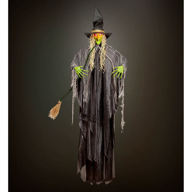 Decorazione appesa di Halloween Strega con luce e suono 2,4 m