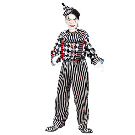 Costume di Halloween da clown per bambino 4 pezzi