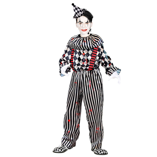 Costume di Halloween da clown per bambino 4 pezzi