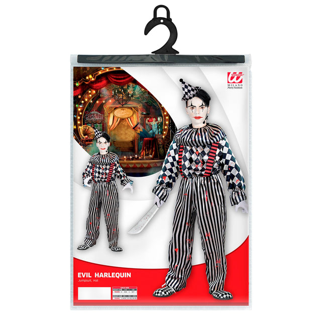 Costume di Halloween da clown per bambino 4 pezzi