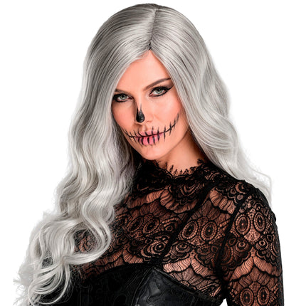Parrucca di Halloween grigio chiaro