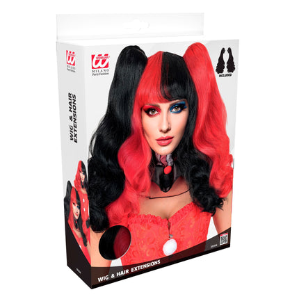 Parrucca di Halloween da Arlecchino con extension