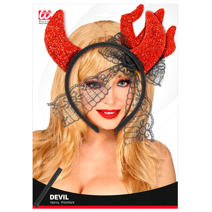 Set di accessori Devil per capelli e forchetta 2 pezzi