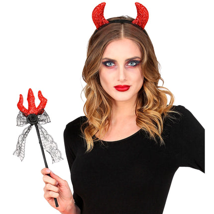 Set di accessori Devil per capelli e forchetta 2 pezzi
