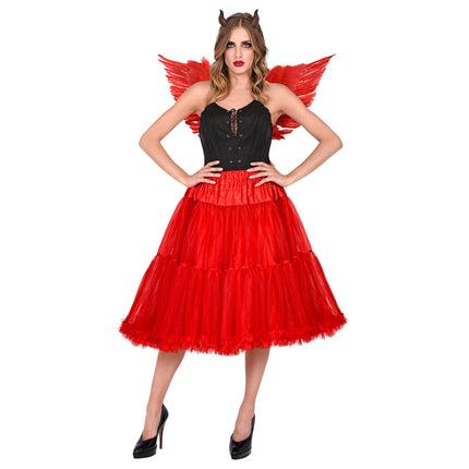 Gonna rossa in tulle 65 cm
