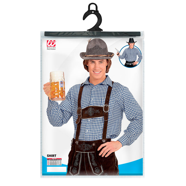 Camicia Oktoberfest Uomo Blu Bianco