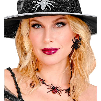 Orecchini di Halloween a forma di ragno con strass