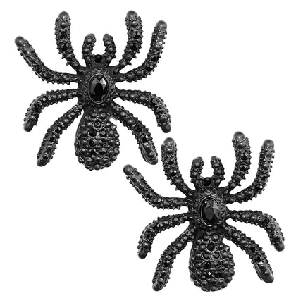 Orecchini di Halloween a forma di ragno con strass