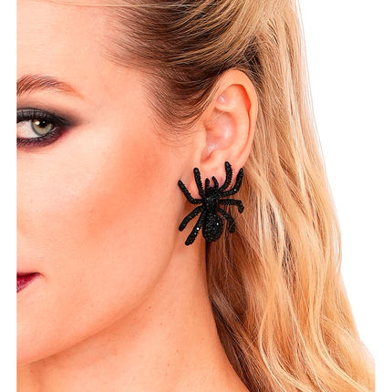 Orecchini di Halloween a forma di ragno con strass