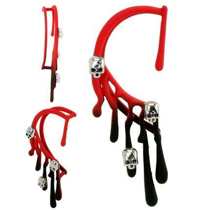 Orecchino a cuffia finto per Halloween con effetto sangue