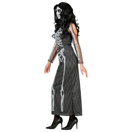 Abito Halloween Donna Scheletro Lungo