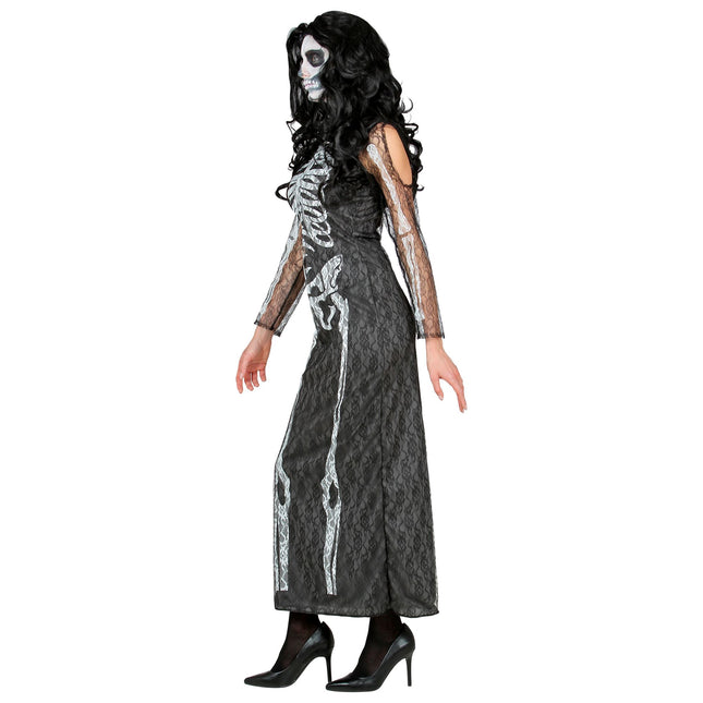 Abito Halloween Donna Scheletro Lungo