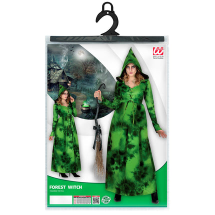 Vestito di Halloween da strega della foresta verde