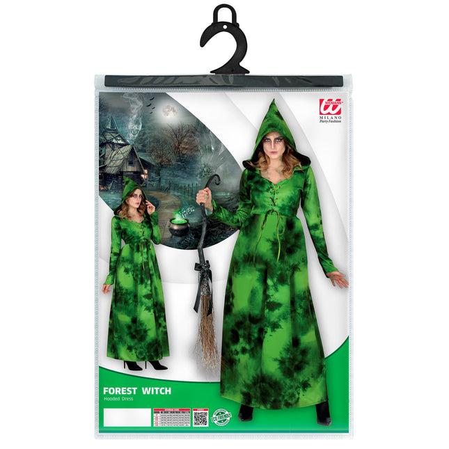 Vestito di Halloween da strega della foresta verde