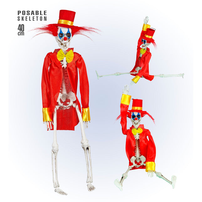 Scheletro Clown di Halloween 40 cm