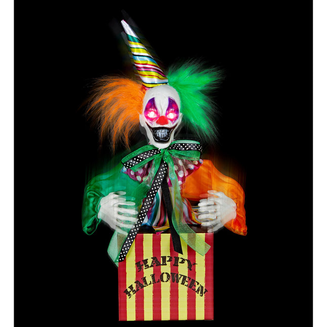 Bambola clown saltellante con suoni e luci 37 cm