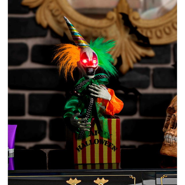 Bambola clown saltellante con suoni e luci 37 cm
